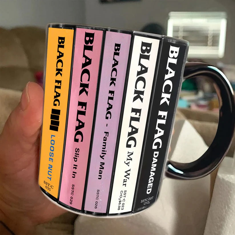 Black Flag Cassette Collection Accent Mug Retro Gift GradoCreations