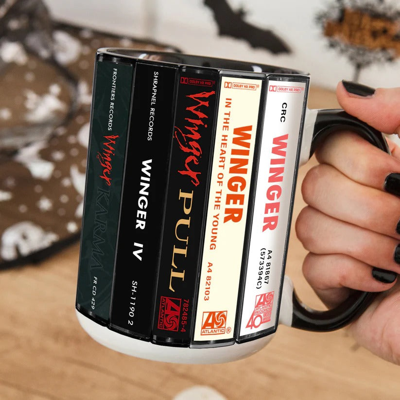 Retro Winger Albums Cassette Accent Mug | Ceramic Drinkware GradoCreations
