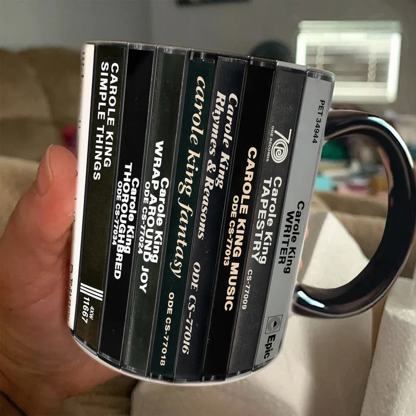 Retro Carole King Cassette Accent Mug Ceramic Gift for Music Lovers GradoCreations