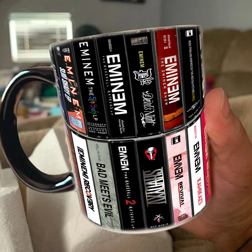 Eminem Albums Cassette Accent Mug Retro Ceramic Drinkware GradoCreations