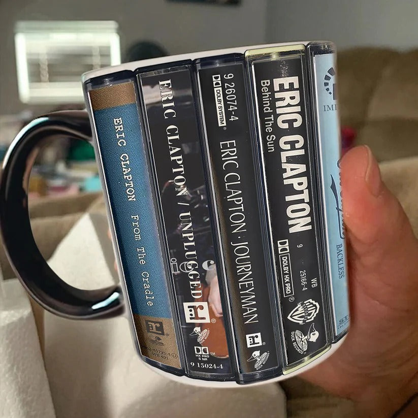Eric Clapton Cassette Mug Retro Drinkware Gift for Music Lovers GradoCreations