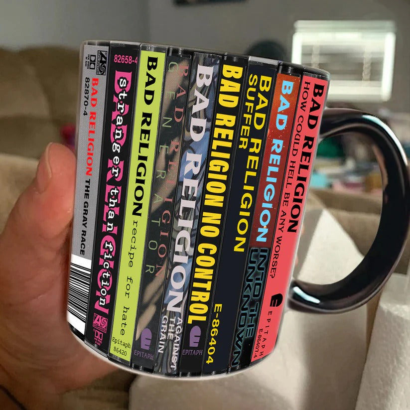 Bad Religion Cassette Collection Accent Mug Retro Ceramic Gift GradoCreations