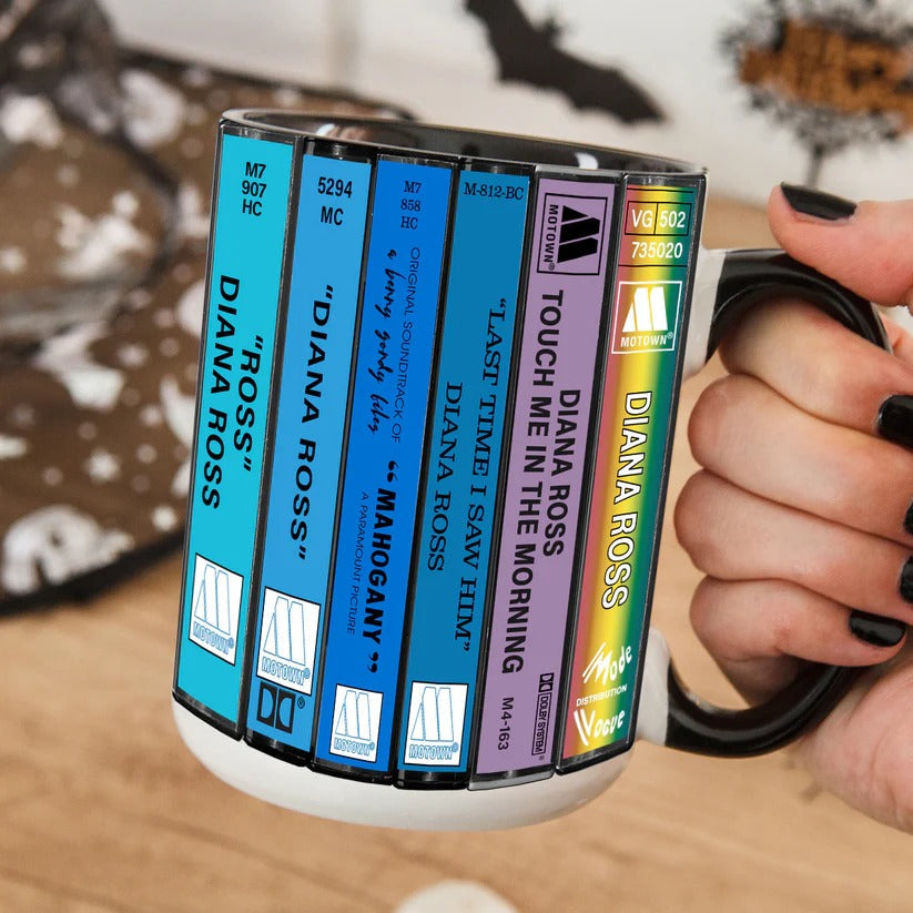 Diana Ross Cassette Mug Retro Accent Drinkware Gift GradoCreations