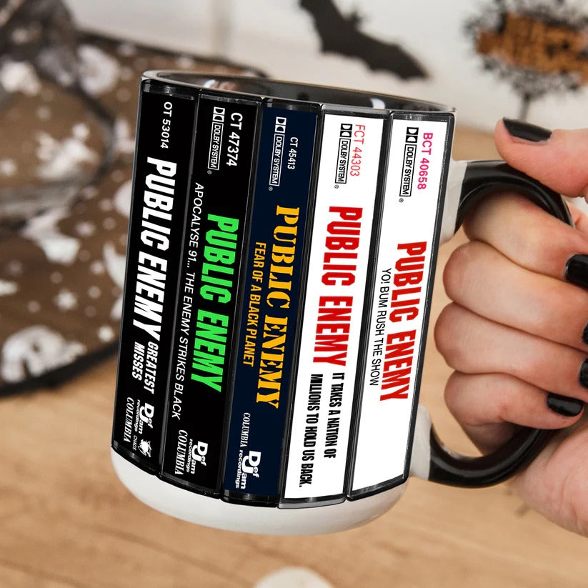 Retro Public Enemy Cassette Accent Mug Ceramic Drinkware GradoCreations