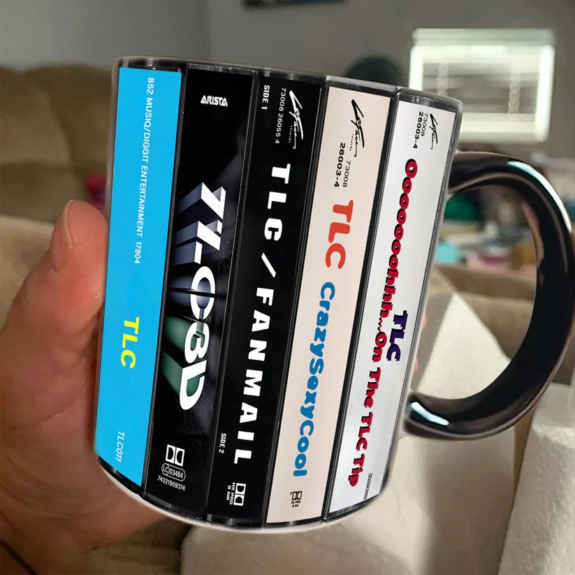 TLC Cassette Mug Ceramic Drinkware Gift for Music Lovers GradoCreations