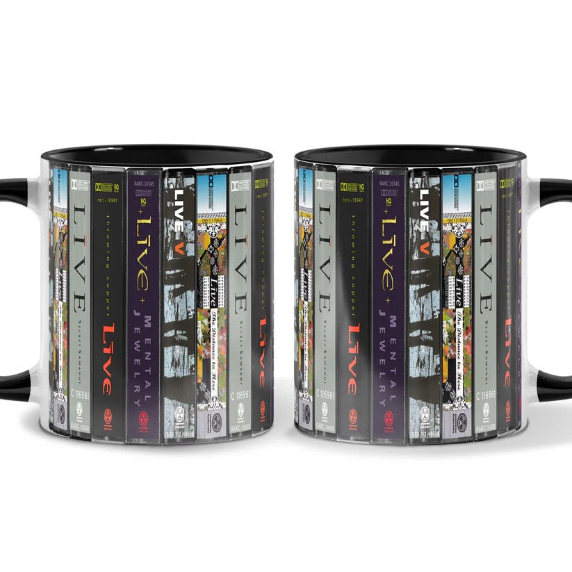 Retro Live Albums Cassette Accent Mug Ceramic Drinkware Gift GradoCreations