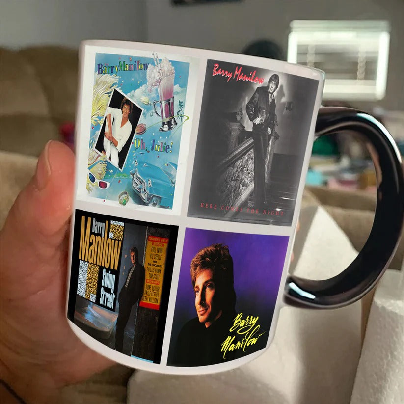 Retro Barry Manilow Album Covers Accent Mug Gift for Music Lovers GradoCreations