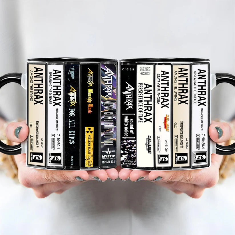 Retro Anthrax Cassette Design Accent Mug Gift for Music Lovers GradoCreations