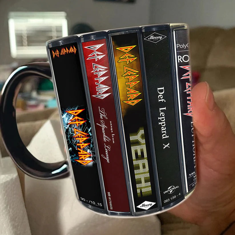 Def Leppard Cassette Accent Mug Retro Ceramic Gift for Music Lovers GradoCreations