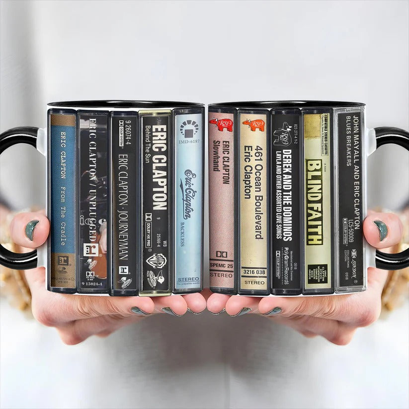 Eric Clapton Cassette Mug Retro Drinkware Gift for Music Lovers GradoCreations