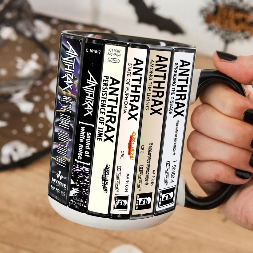 Retro Anthrax Cassette Design Accent Mug Gift for Music Lovers GradoCreations