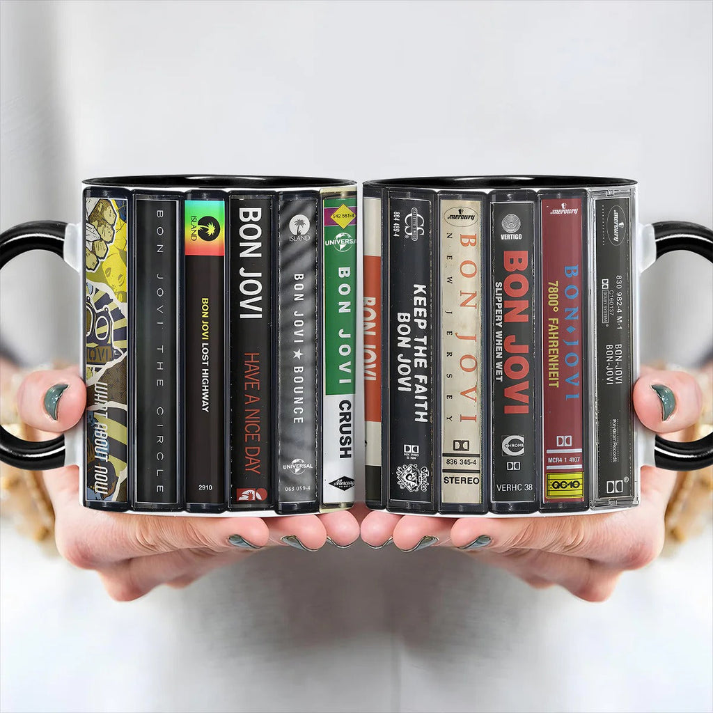 Bon Jovi Cassette Collection Accent Mug Ceramic Retro Gift GradoCreations