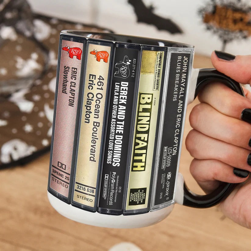 Eric Clapton Cassette Mug Retro Drinkware Gift for Music Lovers GradoCreations