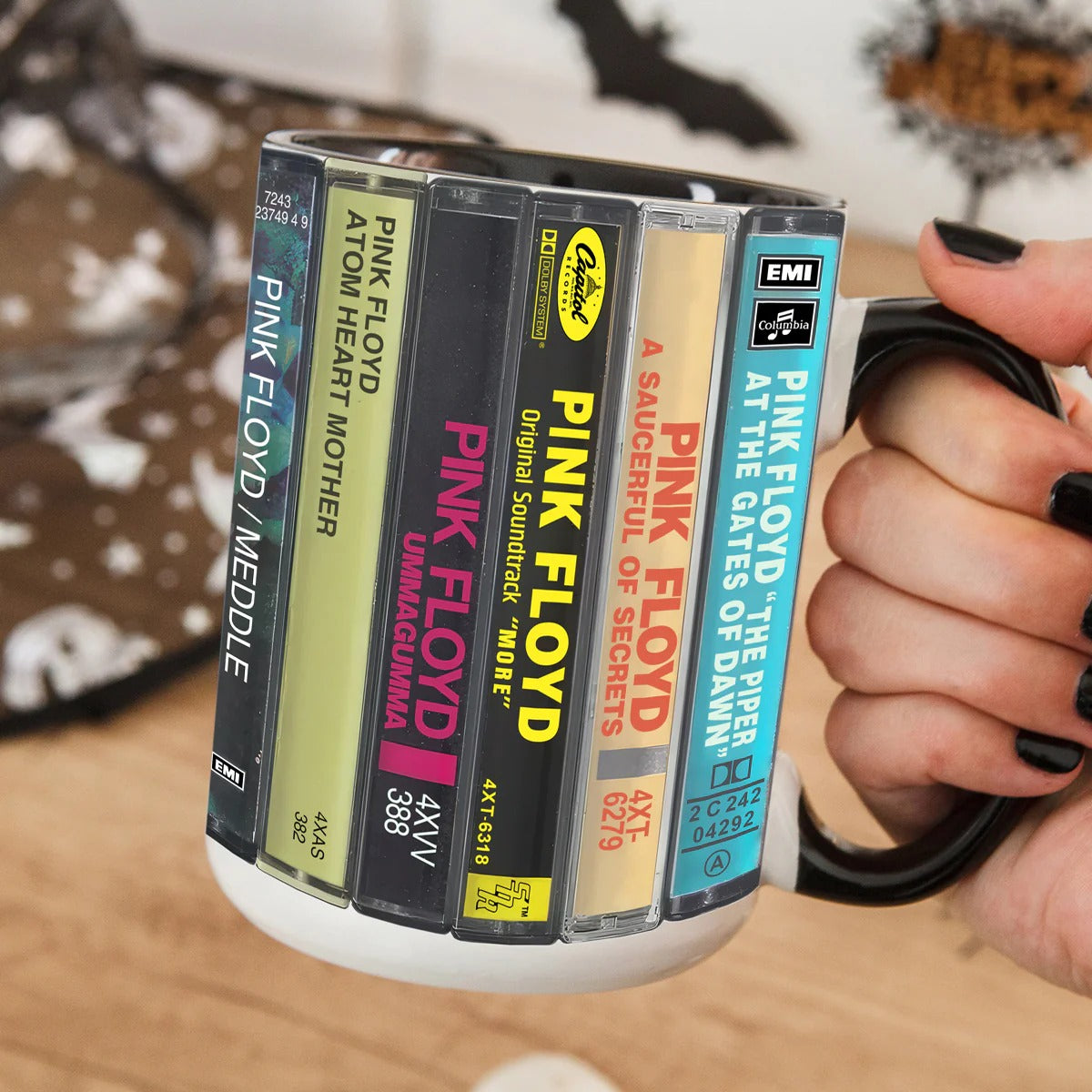 Pink Floyd Cassette Accent Mug Retro Ceramic Gift GradoCreations