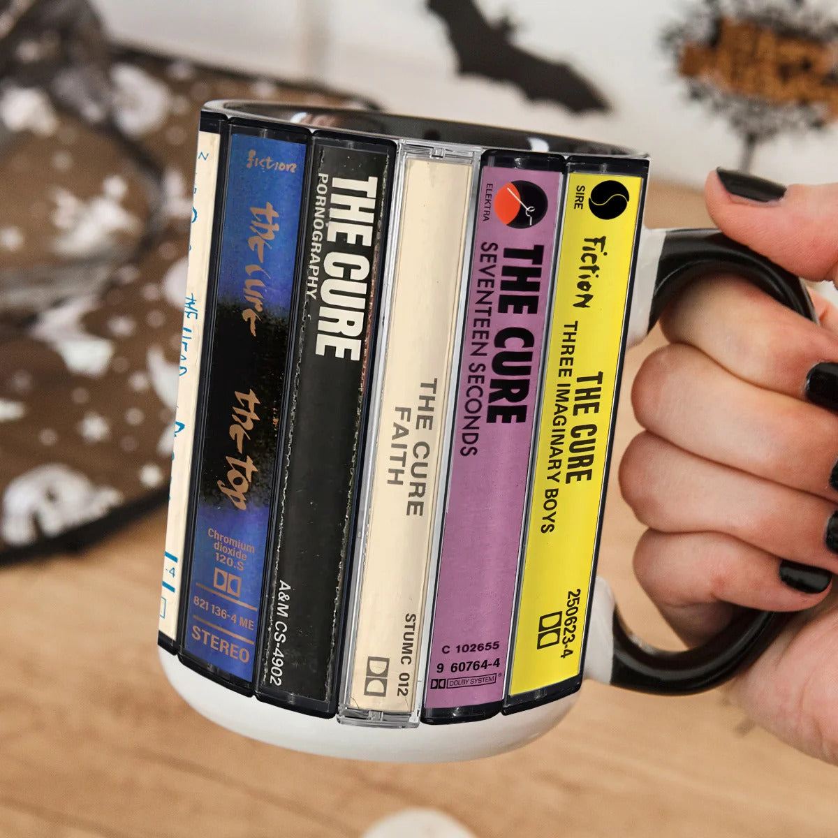 Retro Cassette Accent Mug The Cure Collection Ceramic Gift GradoCreations
