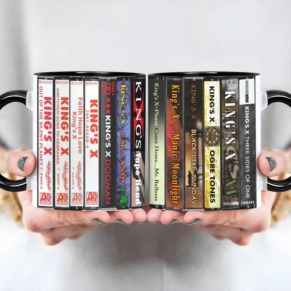 Retro King’s X Cassette Accent Mug Ceramic Drinkware Gift GradoCreations