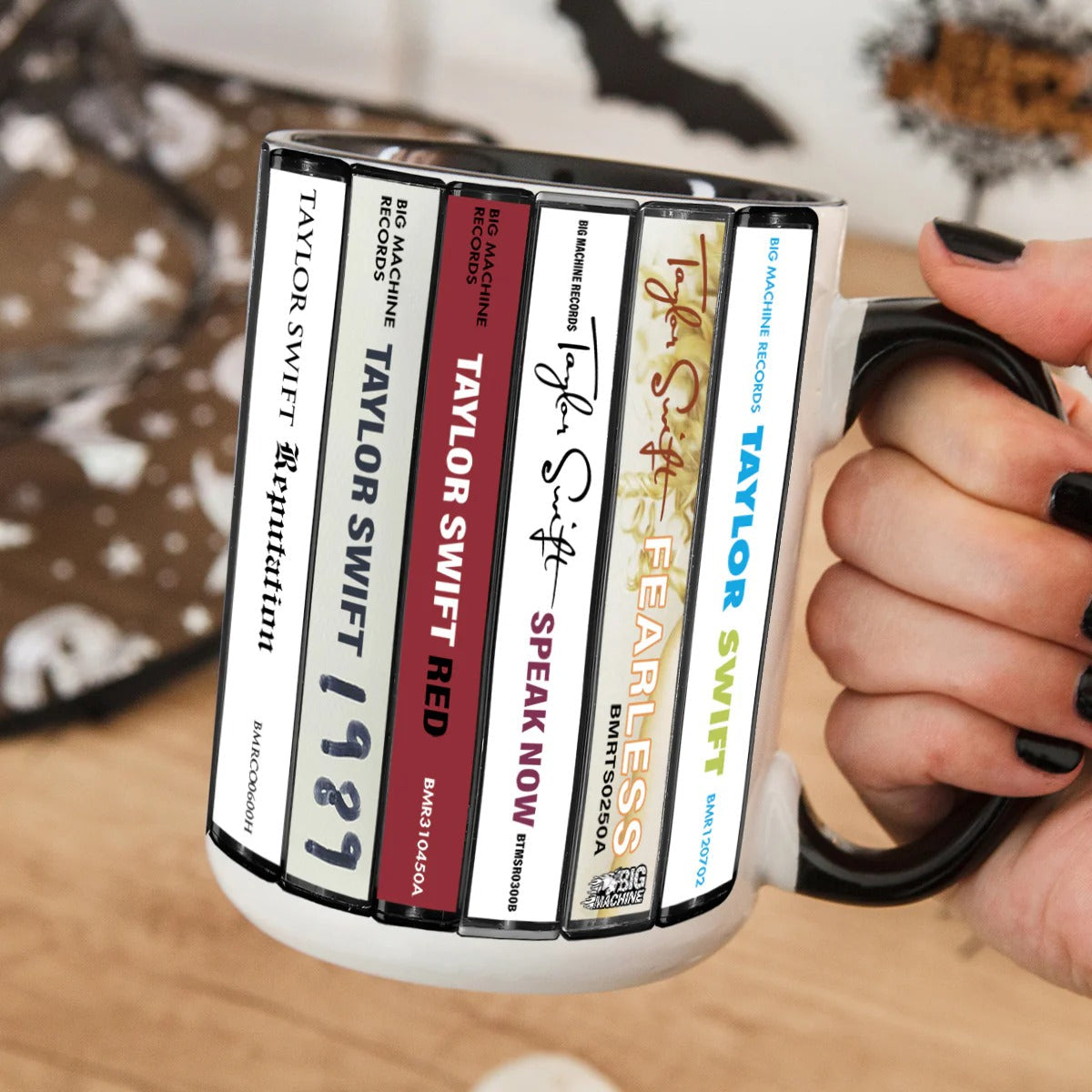 Retro Taylor Swift Albums Cassette Accent Mug Gift for Music Lovers GradoCreations