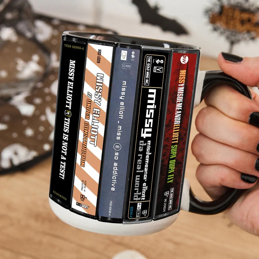 Retro Missy Elliott Cassette Accent Mug Ceramic Drinkware Gift GradoCreations