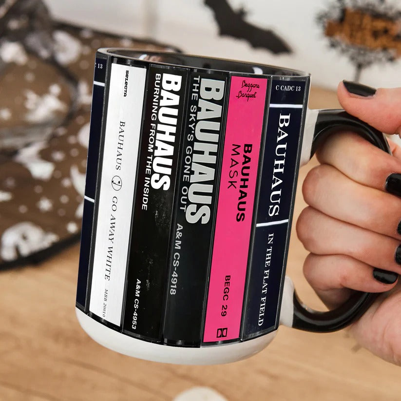 Bauhaus Cassette Accent Mug Ceramic Retro Drinkware Gift GradoCreations