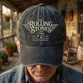 Retro Rolling Stones Denim Cap Gift for Dad | Customizable Vintage Style GradoCreations