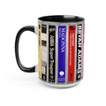 Retro 80s Pop Music Cassette Accent Mug Ceramic Drinkware GradoCreations
