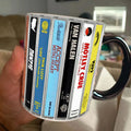 80s Metal Cassette Accent Mug Ceramic Unique Gift for Music Lover GradoCreations