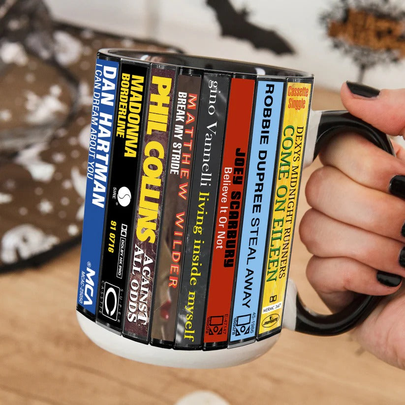 Retro 80s Pop Music Accent Mug Ceramic Custom Drinkware Gift GradoCreations
