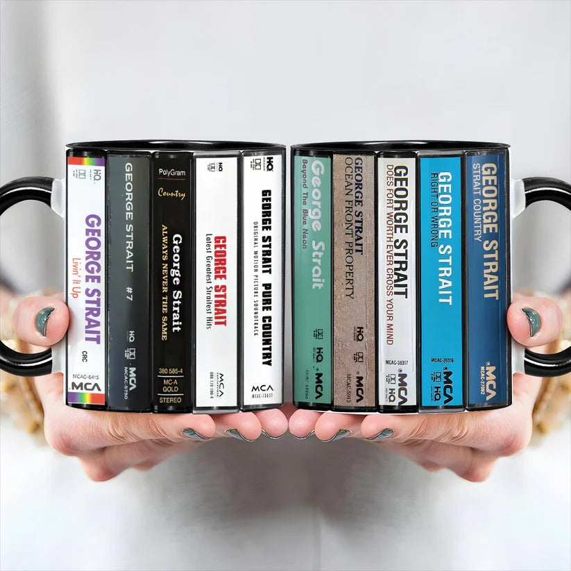 Retro Cassette Accent Mug for Music Lovers | Ceramic Drinkware GradoCreations