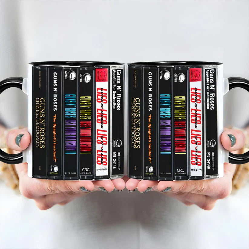 Guns N Roses Cassette Collection Ceramic Accent Mug Gift GradoCreations