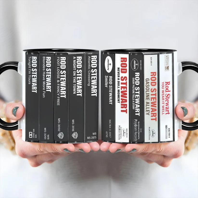 Rod Stewart Cassette Style Accent Mug Unique Gift for Music Lovers GradoCreations