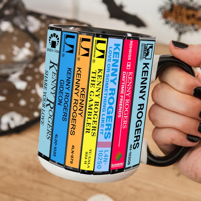 Kenny Rogers Cassette Collection Ceramic Accent Mug GradoCreations
