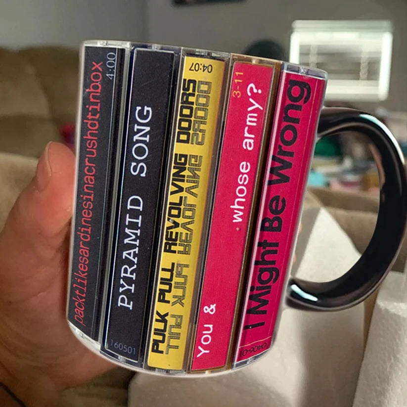 Radiohead Amnesiac Album Cassette Mug Retro Accent Gift GradoCreations