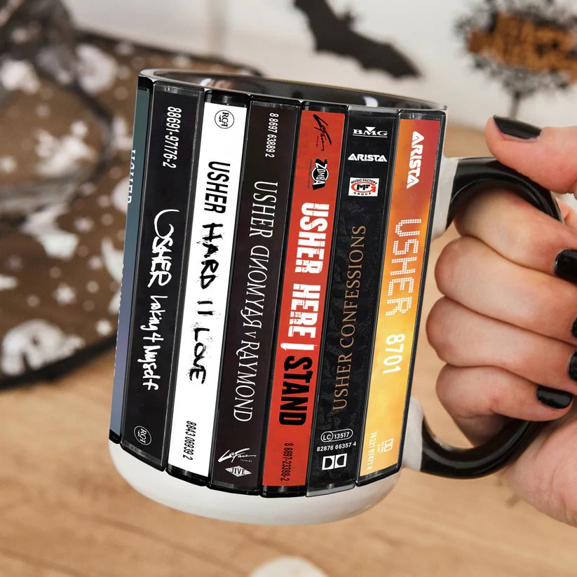 Retro Usher Albums Accent Mug Ceramic Drinkware Gift GradoCreations