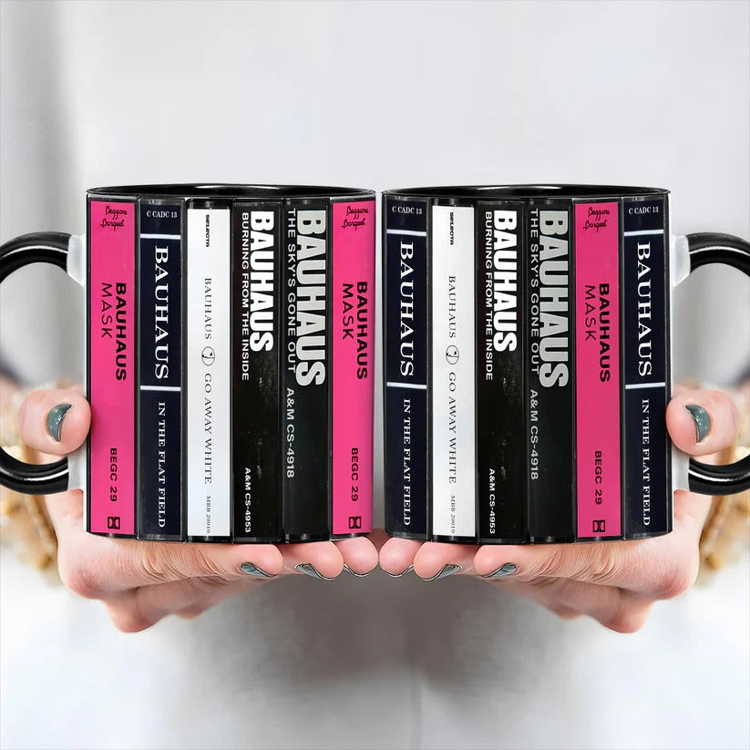 Bauhaus Cassette Accent Mug Ceramic Retro Drinkware Gift GradoCreations