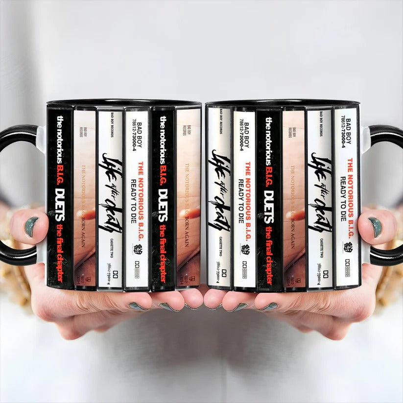 Retro Accent Mug featuring Notorious B.I.G. Albums | Ceramic Drinkware GradoCreations