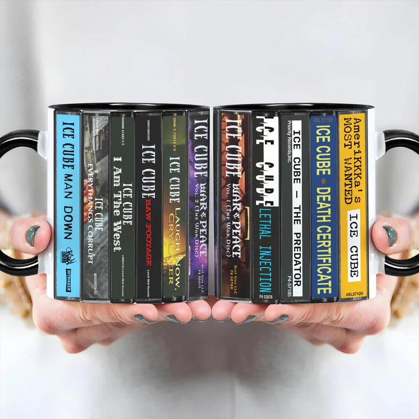Retro Ice Cube Albums Cassette Accent Mug Ceramic Drinkware GradoCreations