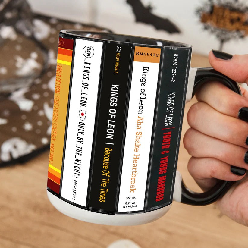 Kings Of Leon Cassette Collection Ceramic Accent Mug Gift for Music Lovers GradoCreations