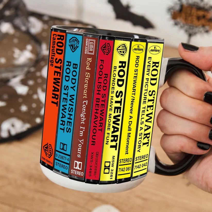 Rod Stewart Cassette Collection Accent Mug Ceramic Gift GradoCreations