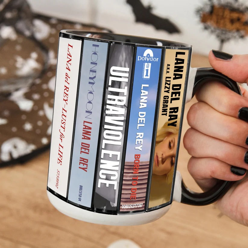 Retro Accent Mug with Lana Del Rey Cassette Collection Design GradoCreations