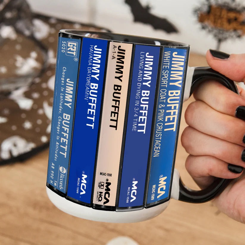 Jimmy Buffett Cassette Retro Accent Mug Gift for Music Lovers GradoCreations