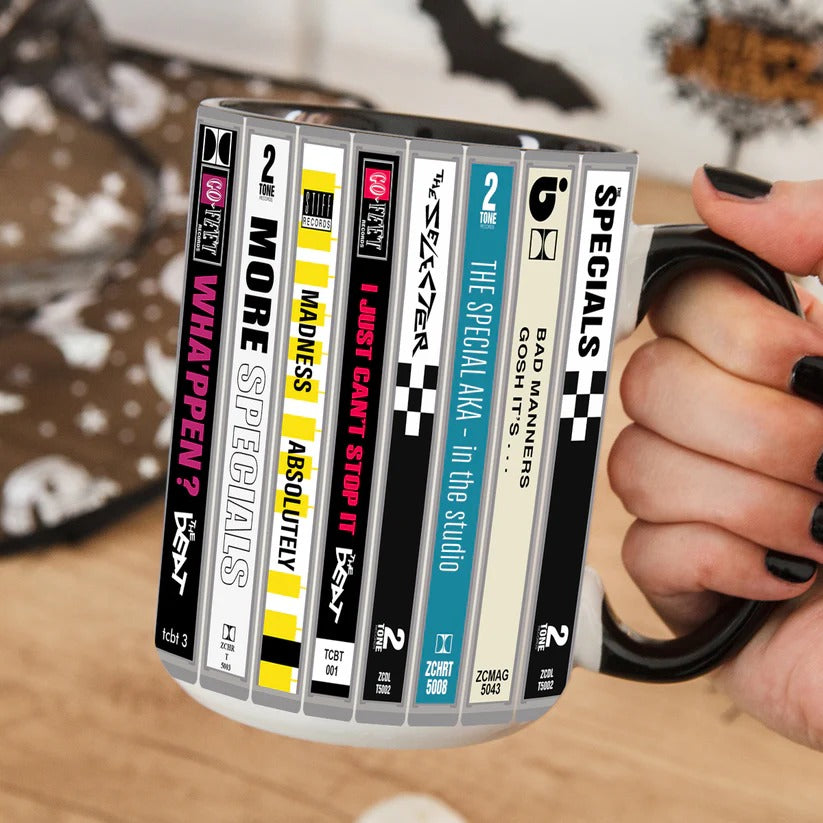 Ceramic Ska 2-Tone Music Cassette Accent Mug Gift GradoCreations
