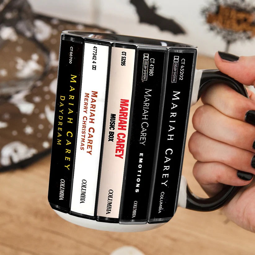 Mariah Carey Cassette Accent Mug Retro Ceramic Drinkware Gift GradoCreations