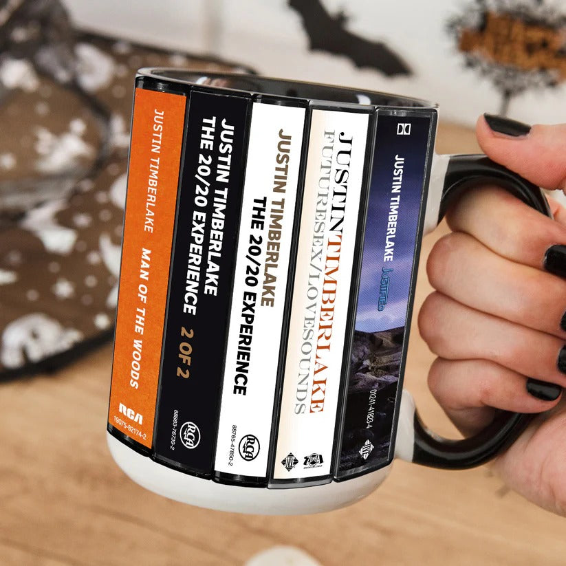 Retro Justin Timberlake Albums Accent Mug for Music Lovers GradoCreations