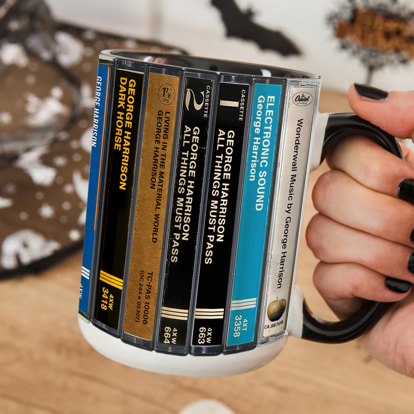 George Harrison Cassette Accent Mug Retro Ceramic Drinkware GradoCreations