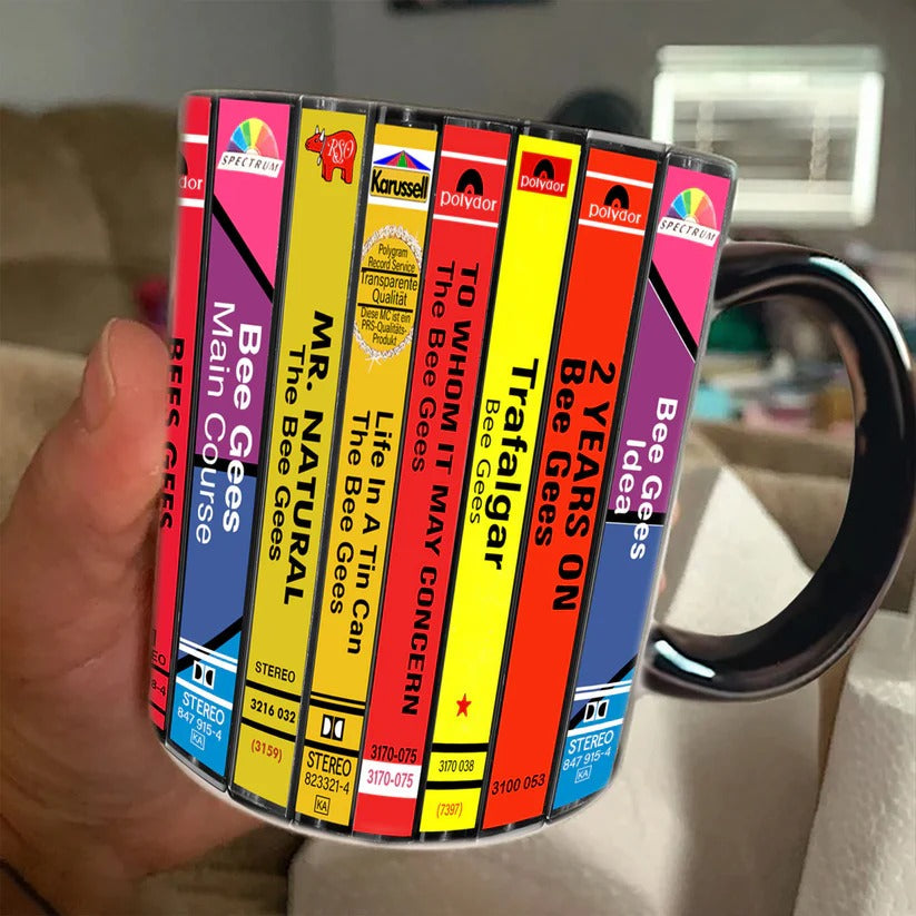 Bee Gees Cassette Collection Accent Mug Ceramic Drinkware GradoCreations