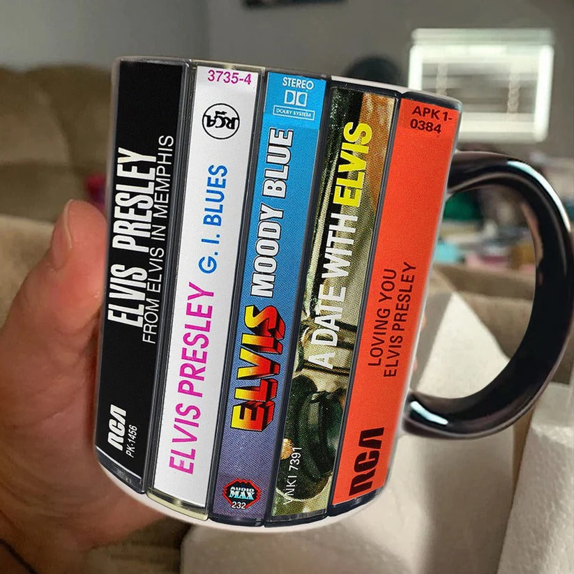 Elvis Presley Cassette Mug Retro Accent Gift for Music Lovers GradoCreations
