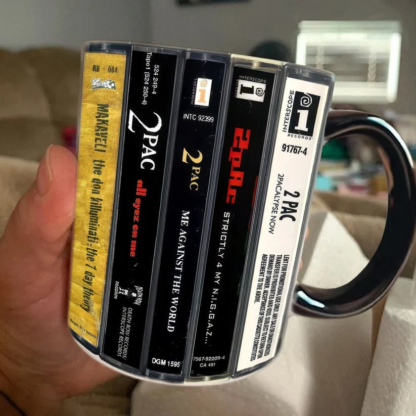 Retro Tupac Cassette Collection Accent Mug Custom Gift Idea GradoCreations