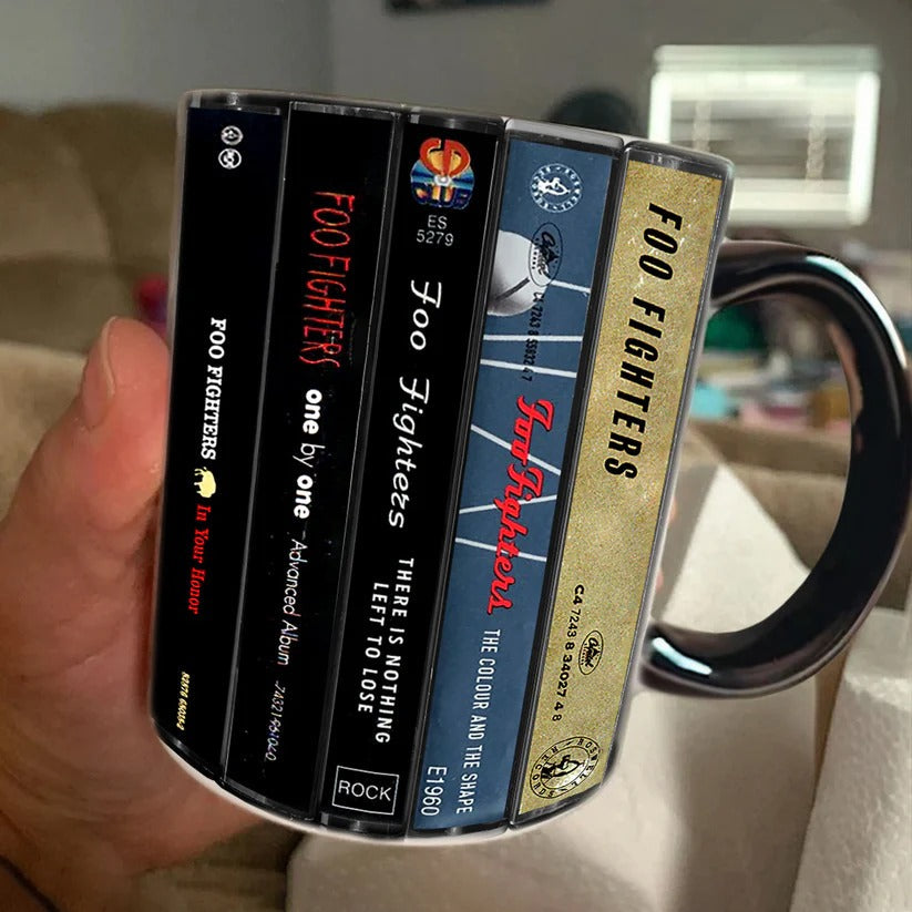 Retro Foo Fighters Cassette Collection Accent Mug | Unique Gift GradoCreations