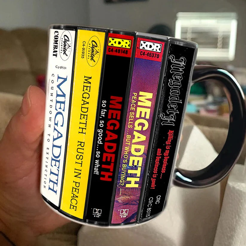 Megadeth Cassette Collection Ceramic Accent Mug Music Gift GradoCreations