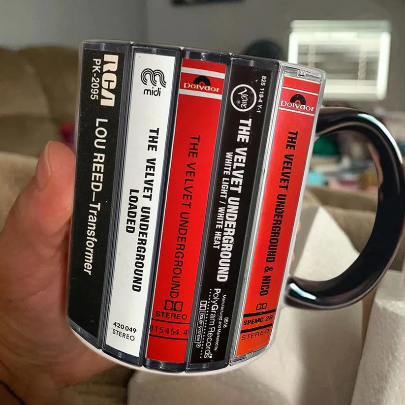 Lou Reed Cassette Retro Accent Mug for Music Lovers GradoCreations